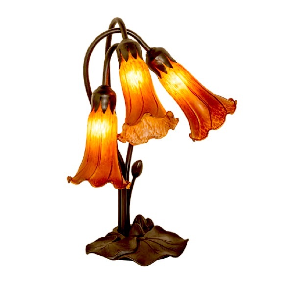 meyda Tiffany Other - Meyda Tiffany Pond Lily 3 Light Accent Lamp, 16" Height, Amber